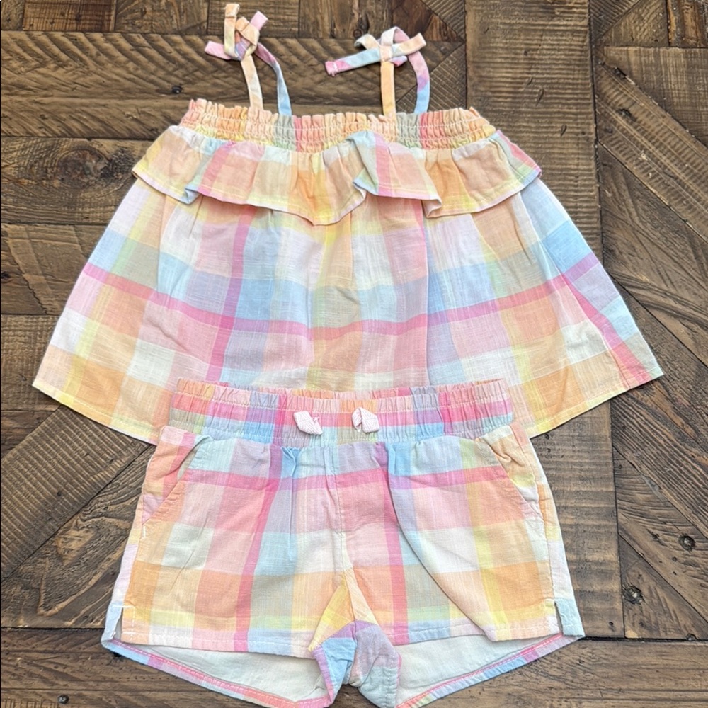 Cat & Jack Pastel Plaid Kids Matching Set